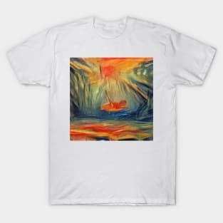 Cute turtle painting (sea turtle, ocean, sea and beach) T-Shirt